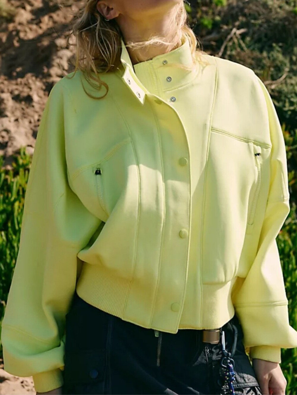Free People Movement Off The Races Bomber Jacket. Retail Price $168. Out Of Sale
